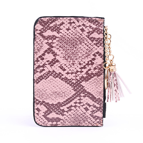 

Unisex Zipper PU Coin Purse Solid Color Black / Dark Brown / Blushing Pink