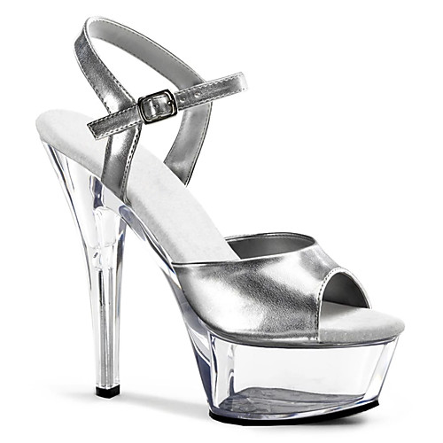 

Women's Sandals Stiletto Heel Peep Toe PU British Summer Silver / Black