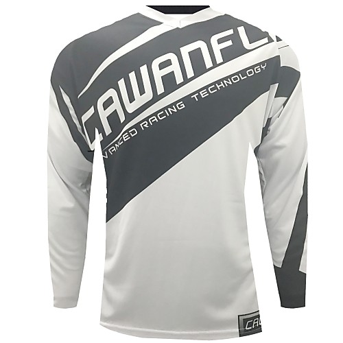 

CAWANFLY Men's Long Sleeve Cycling Jersey Downhill Jersey Dirt Bike Jersey Winter Polyester Black Patchwork Novelty Bike Jersey Top Mountain Bike MTB Breathable Quick Dry Sweat-wicking Sports