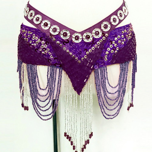 

Belly Dance Hip Scarves Women's Performance Polyester Taffeta Paillette Skirts