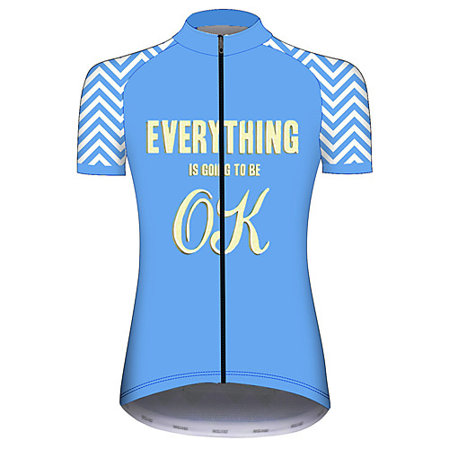 

21Grams Women's Short Sleeve Cycling Jersey BlueYellow Stripes Bike Jersey Top Mountain Bike MTB Road Bike Cycling UV Resistant Breathable Quick Dry Sports Clothing Apparel / Stretchy / Race Fit
