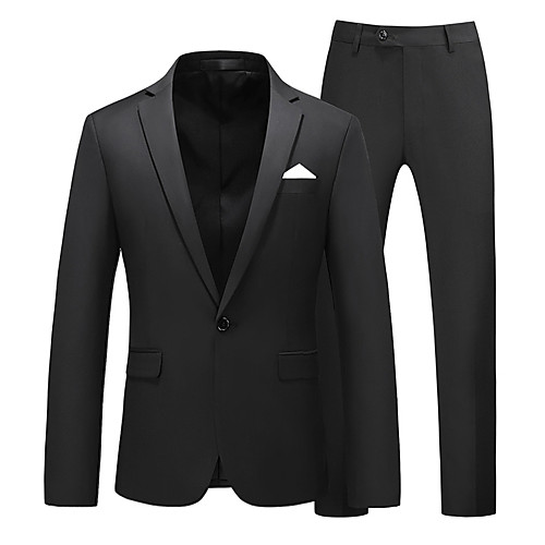 

Men's Suits, Solid Colored Notch Lapel Polyester Wine / Light Brown / Purple
