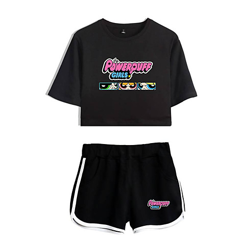 

Inspired by Powerpuff Girls Cosplay Pants Cosplay Costume Pure Cotton Print Printing Shorts For Women's / T-shirt