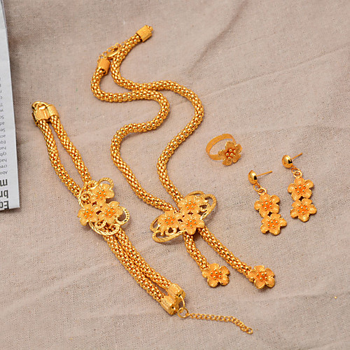 

Women's Jewelry Set Classic Tassel Trendy Ethnic Fashion Gold Plated Earrings Jewelry Gold For Christmas Wedding Gift Street Festival 1 set