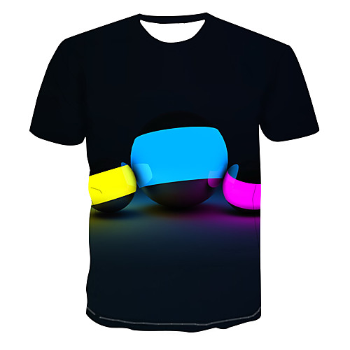 

Men's Club Weekend Street chic / Punk & Gothic T-shirt - Color Block / 3D / Graphic Print Black