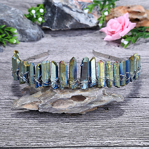 

Women's Tiaras For Wedding Party Evening Prom Festival Byzantine Alloy Blue 1pc