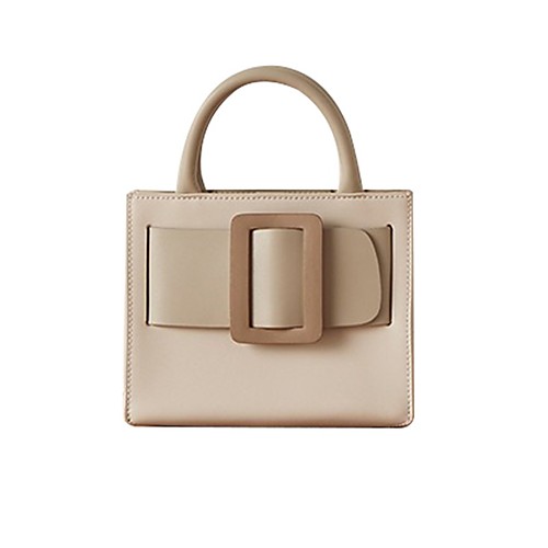 

Women's Zipper PU Top Handle Bag Solid Color Blushing Pink / White