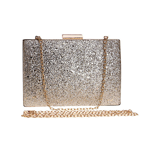 

Women's Sequin / Chain Polyester / Alloy Evening Bag Solid Color Black / Gold / Silver