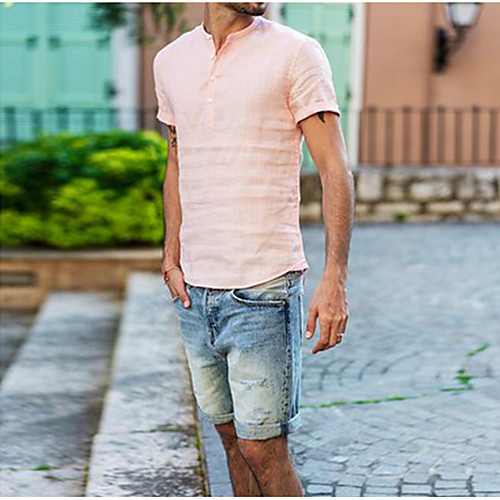 

Men's Daily T-shirt - Solid Colored Blushing Pink