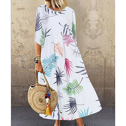 

Women's Maxi Blushing Pink Green Dress Shift Color Block M L Loose