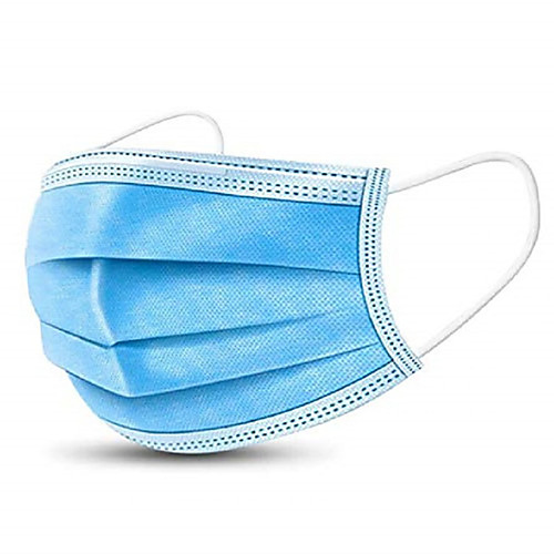 

50 pcs Disposable Mask Face Mask 3 Layers In Stock Melt Blown Fabric Filter CE Certified Certification Men's Blue