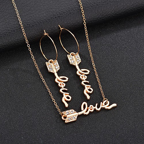 

Women's Jewelry Set Hollow Out Letter Stylish Simple Earrings Jewelry Gold For Festival 1 set