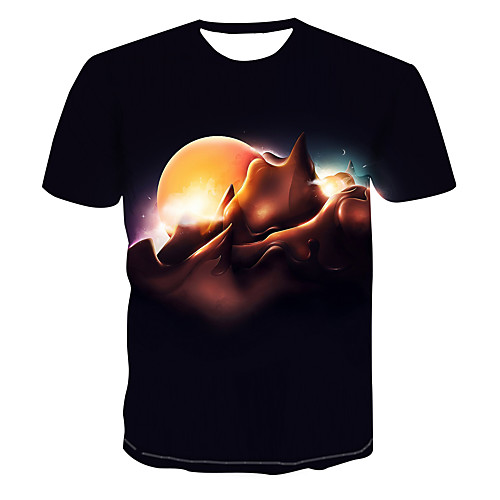 

Men's Club Weekend Street chic / Punk & Gothic T-shirt - Color Block / 3D / Abstract Print Navy Blue