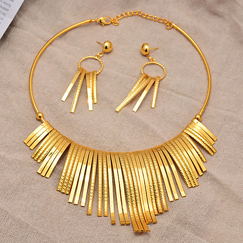 

Women's Jewelry Set Classic Tassel Trendy Ethnic Fashion Gold Plated Earrings Jewelry Gold For Christmas Wedding Gift Street Festival 1 set