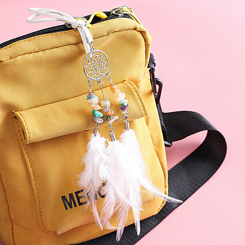 

Ins Wind Catch Dream Net Car Pendant Dreamy Girl Heart Powder Cute Wind Chimes Rearview Mirror Pendant Backpack Pendant