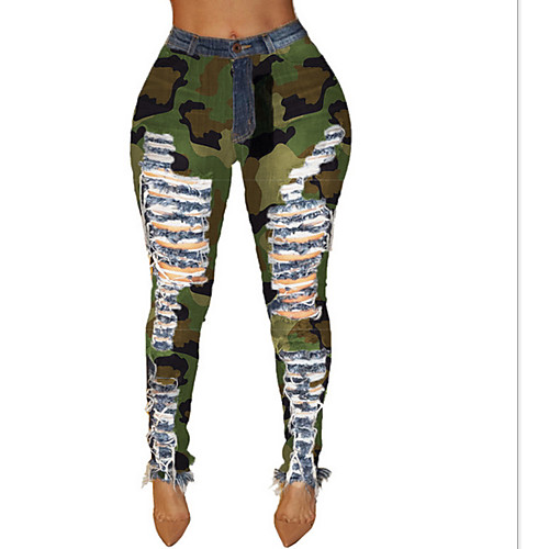 

Women's Basic Jogger Pants - Camouflage Army Green S M L