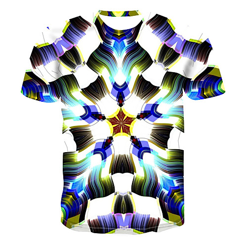 

Men's Club Weekend Street chic / Punk & Gothic T-shirt - Color Block / 3D / Visual Deception Print Rainbow