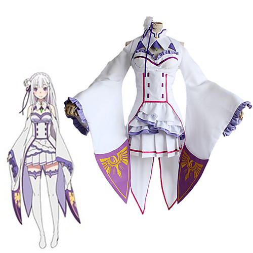 

Inspired by Re:Zero Starting Life in Another World kara hajimeru isekai seikatsu Emilia Anime Cosplay Costumes Japanese Cosplay Suits Top Dress Socks For Women's / Headwear