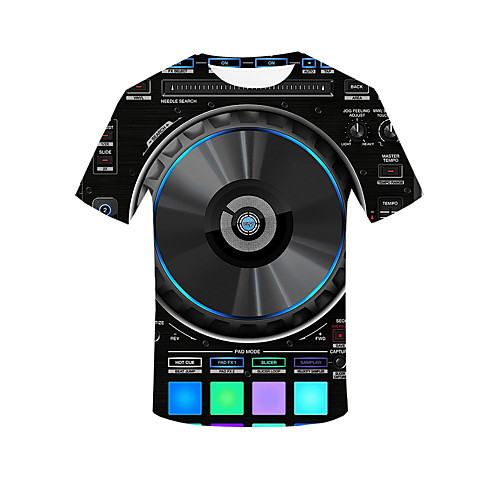 

Men's Daily Going out Basic / Street chic T-shirt - 3D / Graphic Black