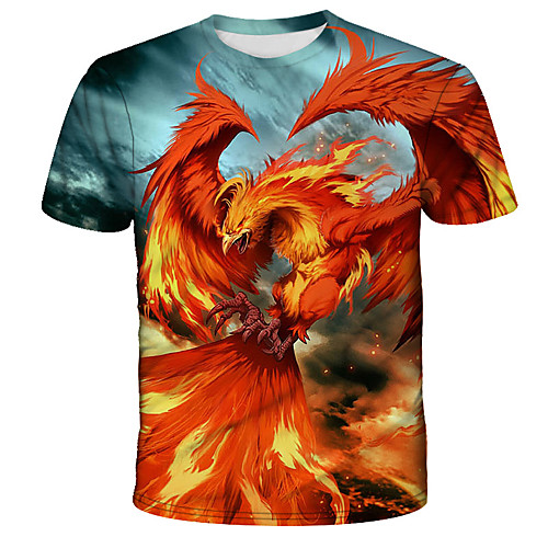 

Men's Daily Holiday Street chic / Exaggerated T-shirt - 3D / Tie Dye / Animal Print Rainbow