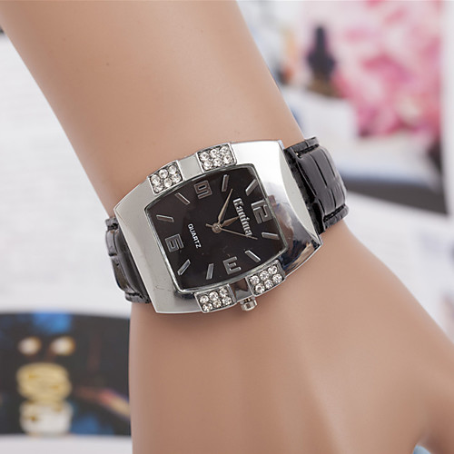 

Women's Quartz Watches Cubic Zirconia Elegant Minimalist Black White Blue Genuine Leather Chinese Quartz Black White Purple Water Resistant / Waterproof Imitation Diamond Lovely 30 m 1 set Analog One