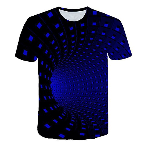 

Women's Daily Sports Basic / Street chic T-shirt - 3D / Visual Deception Print Blue