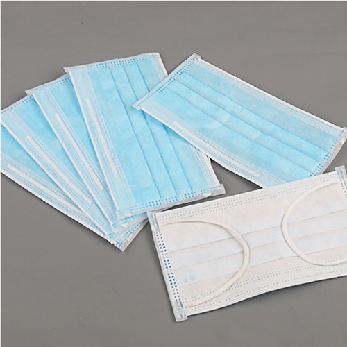 

100 pcs Breathing Mask Disposable Nonwoven Fabric Melt Blown Fabric Filter CE Certified Certification Noise-Cancelling Blue