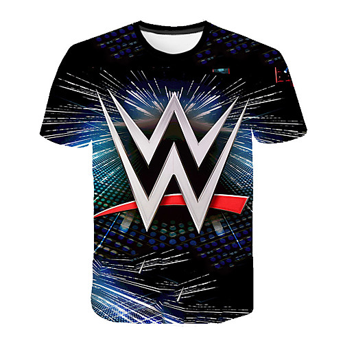 

Men's Daily Going out Basic T-shirt - Polka Dot / 3D / Letter Print Black