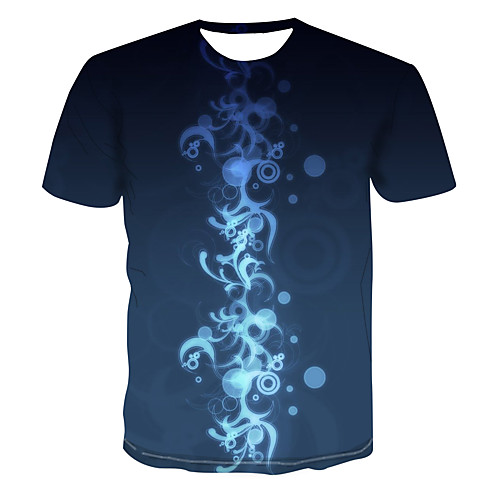 

Men's Club Weekend Street chic / Punk & Gothic T-shirt - Color Block / 3D / Graphic Print Navy Blue