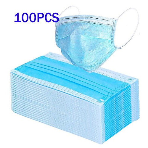 

Face Mask Disposable Masks Waterproof Breathable Disposable PM 2.5 Protection Anti-Dust Nonwoven Melt Blown Fabric Filter Stretch Anti-Stain Treatment Durable Blue