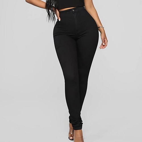 

Women's Basic Chinos Pants - Solid Colored Black S M L