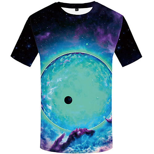 

Men's Daily Street chic T-shirt - Galaxy / 3D Print Rainbow