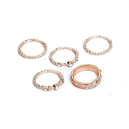 

Women's wrap ring 1 set Rose Gold Imitation Diamond Alloy Round Trendy Sweet Anniversary Gift Jewelry Blessed Wearable