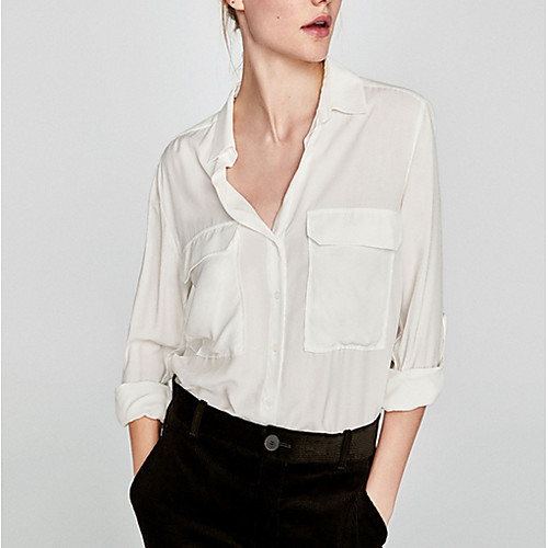 

Women's Daily Shirt - Solid Colored White