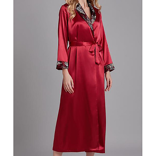 

Women's Deep V Robes Pajamas Solid Colored