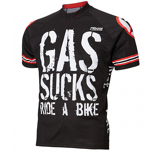 

21Grams Men's Short Sleeve Cycling Jersey Black / White Bike Jersey Top Mountain Bike MTB Road Bike Cycling UV Resistant Breathable Quick Dry Sports Clothing Apparel / Stretchy / Race Fit