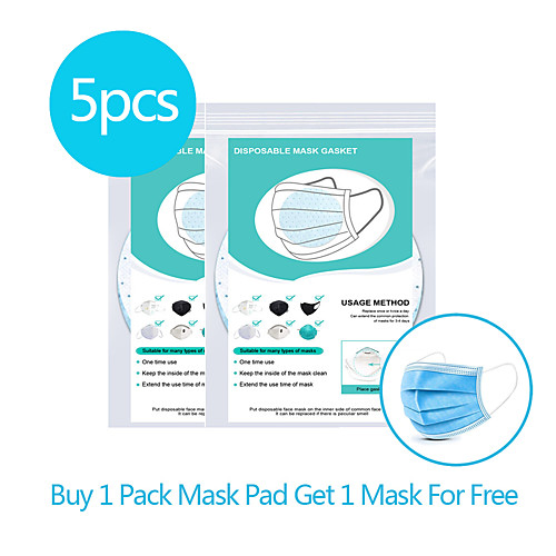 

5pcs Circular Disposable Mask Gasket Isolation Filter Pad Anti-fog Haze Dust-proof Breathable Mask Replacement Pad Cotton Pad