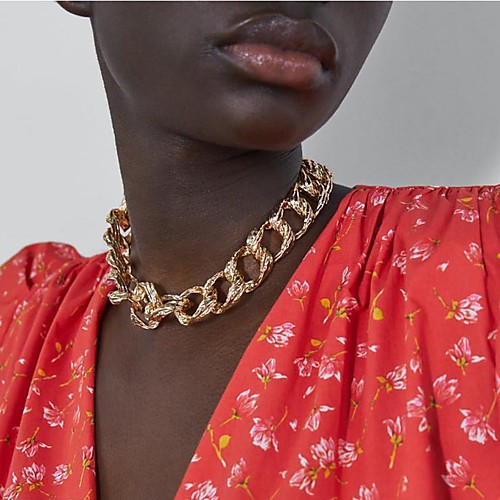 

Women's Choker Necklace Necklace Classic Statement Vintage Punk Gold Plated Chrome Gold 42 cm Necklace Jewelry 1pc For Anniversary Party Evening Street Birthday Party Festival