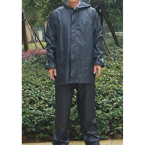 

Protective Clothing Anti Dust And Droplet Men's Suit, Solid Colored Hooded Long Sleeve Polyester Navy Blue