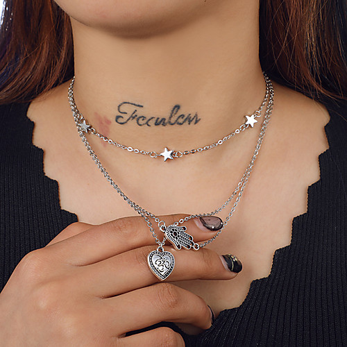 

Women's Necklace Friends European Romantic Casual / Sporty Sweet Chrome Silver 58 cm Necklace Jewelry 1pc For Street Festival