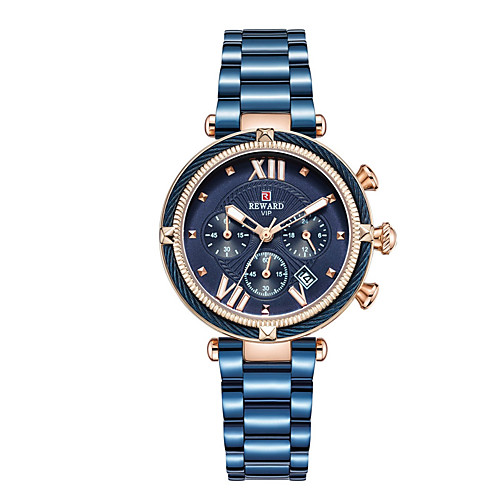

Women's Steel Band Watches Luxury Fashion Stainless Steel Chinese Quartz Rose Gold WhiteGolden Purple Calendar / date / day 30 m 1 pc Analog One Year Battery Life