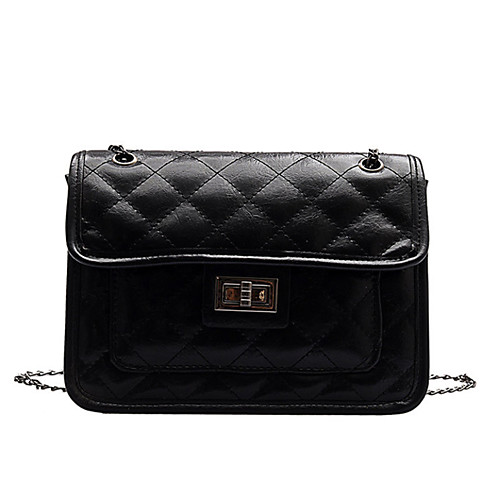 

Women's Chain Polyester / PU Crossbody Bag Solid Color Brown / Black / Coffee