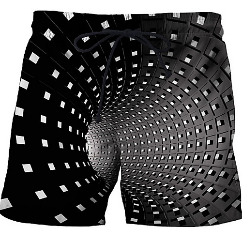 

Men's Red Green Blue Bottoms Swimwear Swimsuit - Geometric S M L Red