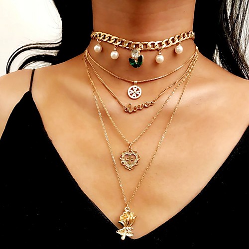 

Women's Necklace Friends European Romantic Casual / Sporty Sweet Chrome Gold 50 cm Necklace Jewelry 1pc For Street Festival