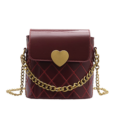 

Women's Glitter / Chain PU Crossbody Bag Solid Color Wine / Red / White