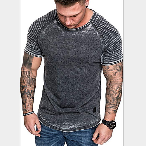 

Men's Daily T-shirt - Solid Colored Blue