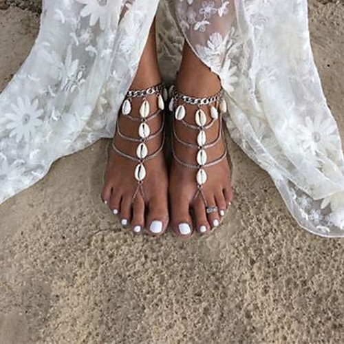 

Anklet Elegant Boho Fashion Women's Body Jewelry For Party Evening Gift Crossover Alloy Silver 1 Piece