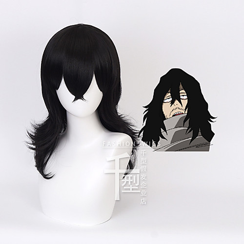 

Synthetic Wig Azusa Nakano Cosplay My Hero Academy Battle For All / Boku no Hero Academia Curly Halloween Asymmetrical Wig Medium Length Natural Black Synthetic Hair 17 inch Women's Best Quality Black