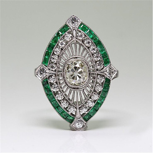 

Women's Ring 1pc Silver Copper Imitation Diamond Irregular Stylish Gift Festival Jewelry Classic Flower