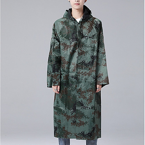 

Protective Clothing Anti Dust And Droplet Men's Daily Fall & Winter Long Coat, Solid Colored Hooded Long Sleeve Polyester Army Green